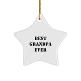 Funny Grandpa Gifts, Best Grandpa Ever Star Ornament, Gifts from Family to Grandpa, Perfect Christmas Unique Gift for Men - Image 1